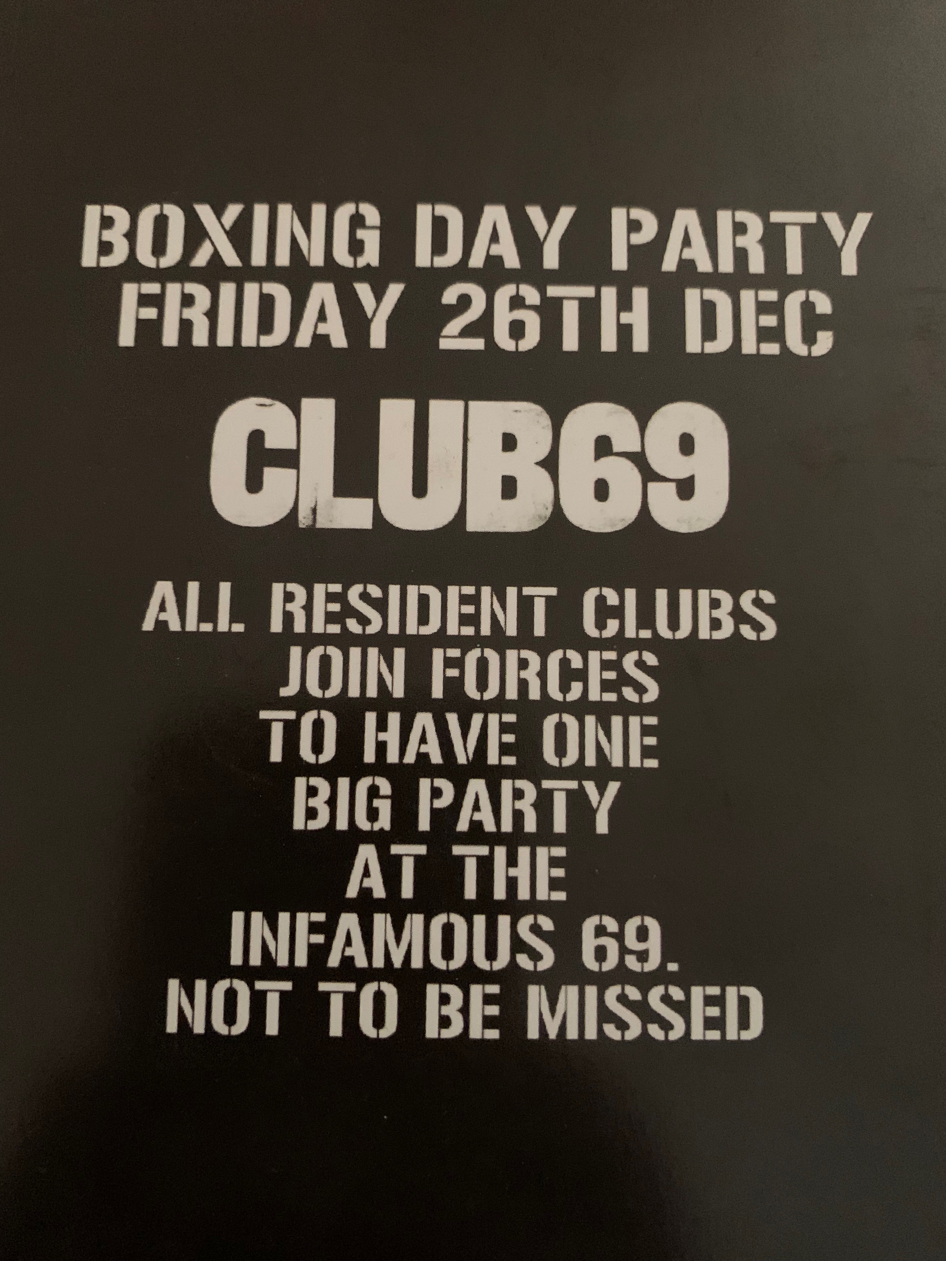 Boxing Day Party at Club 69
